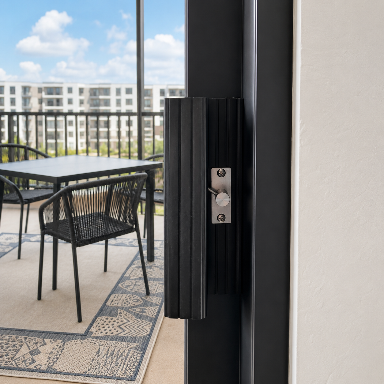 Lockhart Sliding Door Lock — stainless steel slide lock for coastal sliding glass doors