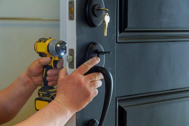 Keith installing door hardware